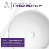 ANZZI Deux Series Ceramic Vessel Sink in Glossy White, 16.3 in. Round Top-Mount