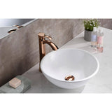 ANZZI Deux Series Ceramic Vessel Sink in Glossy White, 16.3 in. Round Top-Mount