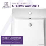 ANZZI Deux Series Rectangular Ceramic Vessel Sink, 22 x 18.3 x 5 in, White