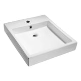 ANZZI Deux Series Rectangular Ceramic Vessel Sink, 22 x 18.3 x 5 in, White