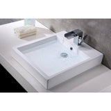 ANZZI Deux Series Rectangular Ceramic Vessel Sink, 22 x 18.3 x 5 in, White