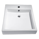 ANZZI Deux Series Rectangular Ceramic Vessel Sink, 22 x 18.3 x 5 in, White
