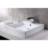ANZZI Deux Series Rectangular Ceramic Vessel Sink, 22 x 18.3 x 5 in, White