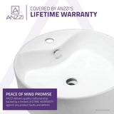 ANZZI Vitruvius Series Ceramic Round Vessel Sink, 18.5 in. x 18.5 in., Glossy White