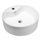 ANZZI Vitruvius Series Ceramic Round Vessel Sink, 18.5 in. x 18.5 in., Glossy White
