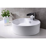 ANZZI Vitruvius Series Ceramic Round Vessel Sink, 18.5 in. x 18.5 in., Glossy White