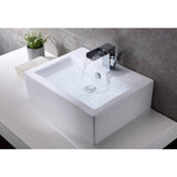 ANZZI Vitruvius Series Ceramic Vessel Sink, Rectangular, 20.5 in. x 16.3 in., Glossy White