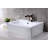 ANZZI Vitruvius Series Ceramic Vessel Sink, Rectangular, 20.5 in. x 16.3 in., Glossy White