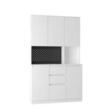 Aoibox 43-in. W x 15-in. D x 74-in. H White MDF Ready to Assemble Floor Kitchen Pantry Cabinet with Doors Shelves & Drawers