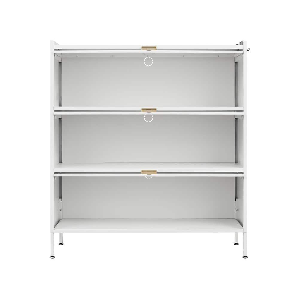 Aoibox 39-in W x 13-in D x 43-in H Ready to Assemble 3-Tier Metal Floor Pantry and Kitchenware Cabinet in White