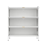 Aoibox 39-in W x 13-in D x 43-in H Ready to Assemble 3-Tier Metal Floor Pantry and Kitchenware Cabinet in White