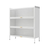 Aoibox 39-in W x 13-in D x 43-in H Ready to Assemble 3-Tier Metal Floor Pantry and Kitchenware Cabinet in White