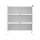 Aoibox 39-in W x 13-in D x 43-in H Ready to Assemble 3-Tier Metal Floor Pantry and Kitchenware Cabinet in White