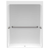 Accessible Acrylic 60 in. x 34 in. x 79 in. 1-Piece Shower Stall with Grab Bars and Center Drain in White