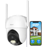 ARENTI 4MP Home Hardwired Surveillance WiFi Camera, Pan/Tilt, 2.4G/5GHz Bands, Night Vision, Sound/Light Alarm, AI Filtering