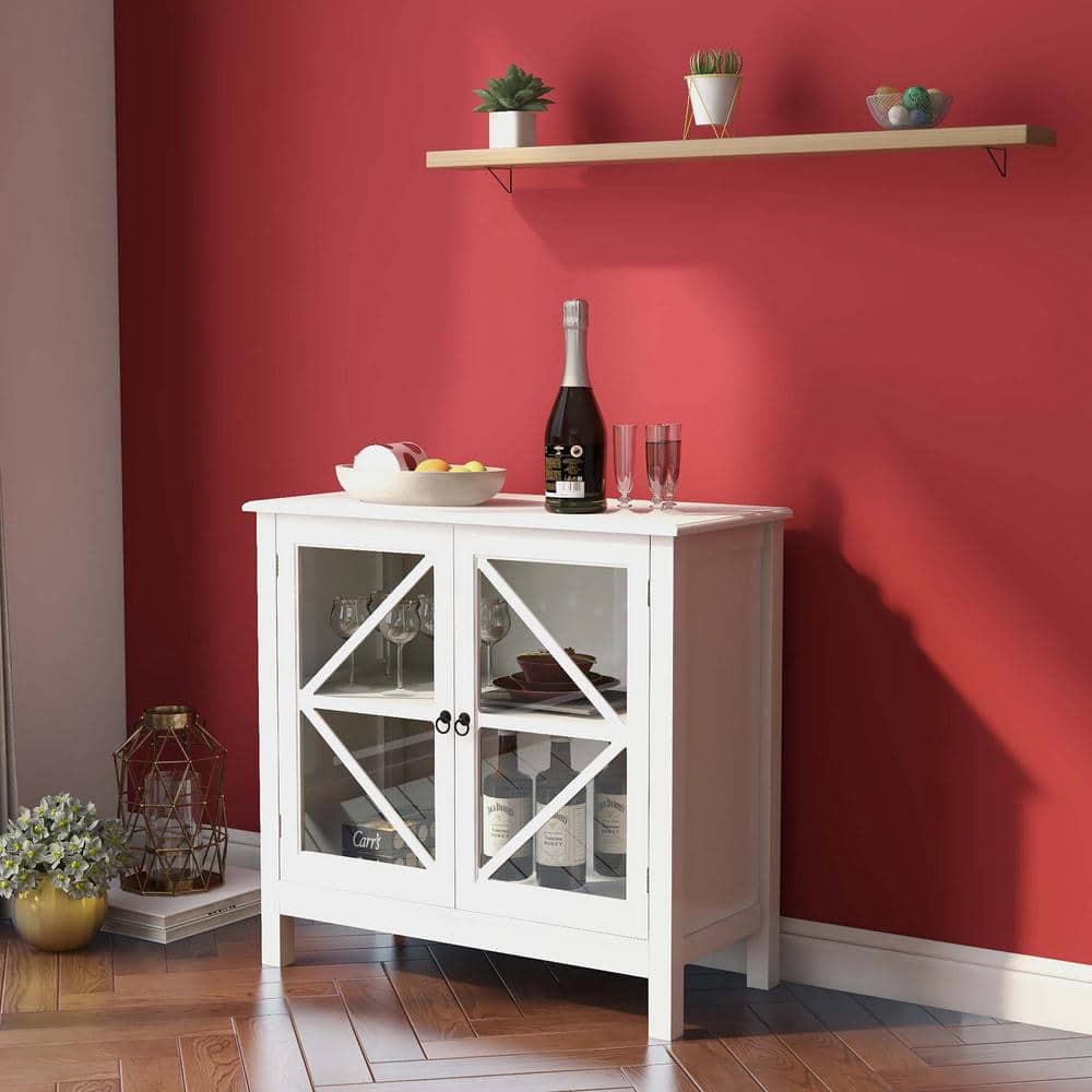 31.5 in. W x 14.37 in. D x 29.92 in. H in White MDF Assemble Pantry Upper Diagonal Kitchen Cabinet for Kitchen