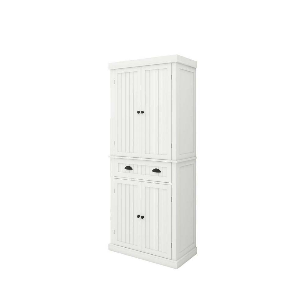 30 in. W x 16 in. D x 72 in. H in White Assemble Floor Diagonal Kitchen Cabinet with 4 Doors for Dining Room