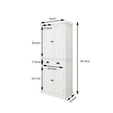 30 in. W x 16 in. D x 72 in. H in White Assemble Floor Diagonal Kitchen Cabinet with 4 Doors for Dining Room