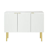 47.2-in W x 16.5-in D x 36.6-in H in White Particle Board Assemble Upper Pantry Kitchen Cabinet with Gold Metal Legs