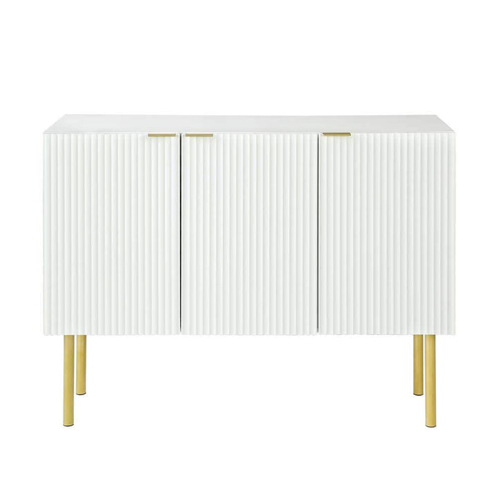 47.2-in W x 16.5-in D x 36.6-in H in White Particle Board Assemble Upper Pantry Kitchen Cabinet with Gold Metal Legs