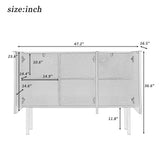 47.2-in W x 16.5-in D x 36.6-in H in White Particle Board Assemble Upper Pantry Kitchen Cabinet with Gold Metal Legs