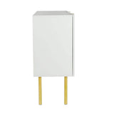 47.2-in W x 16.5-in D x 36.6-in H in White Particle Board Assemble Upper Pantry Kitchen Cabinet with Gold Metal Legs
