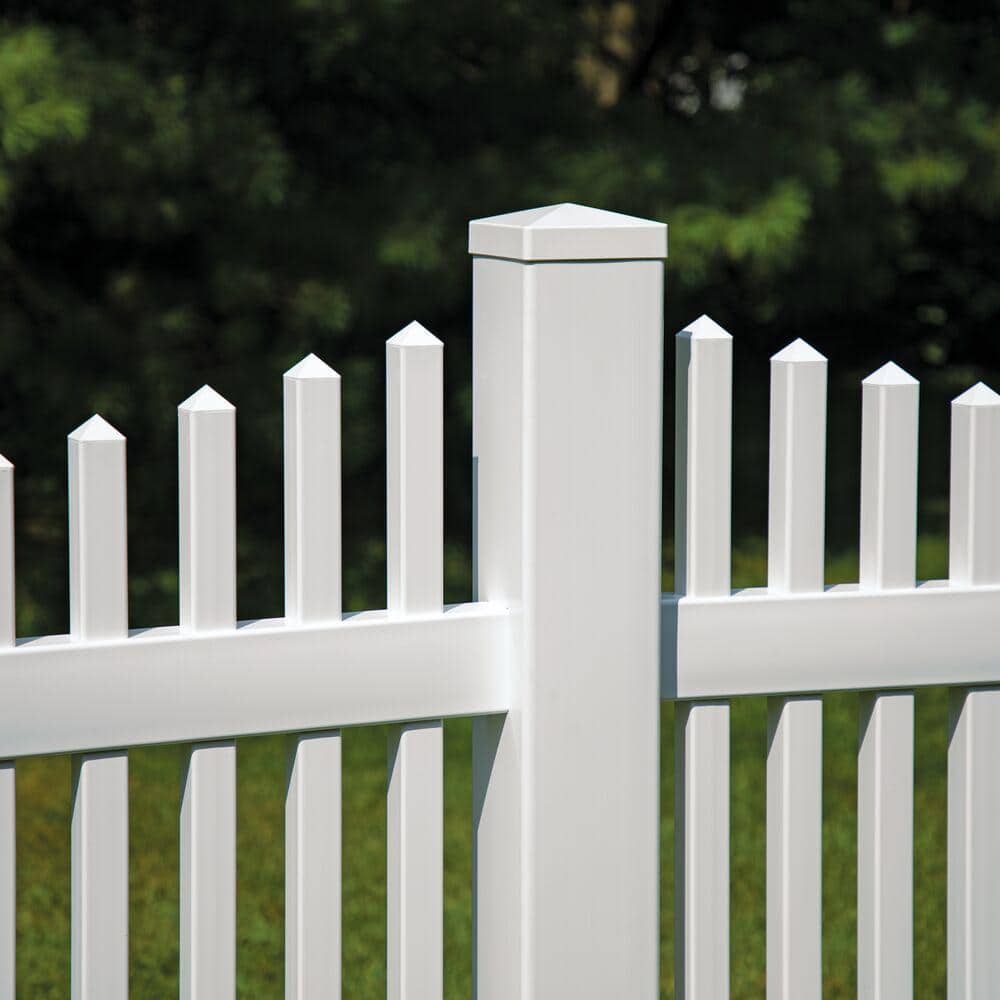 Barrette Outdoor Living 5 in. x 5 in. Vinyl White Pyramid Post Cap