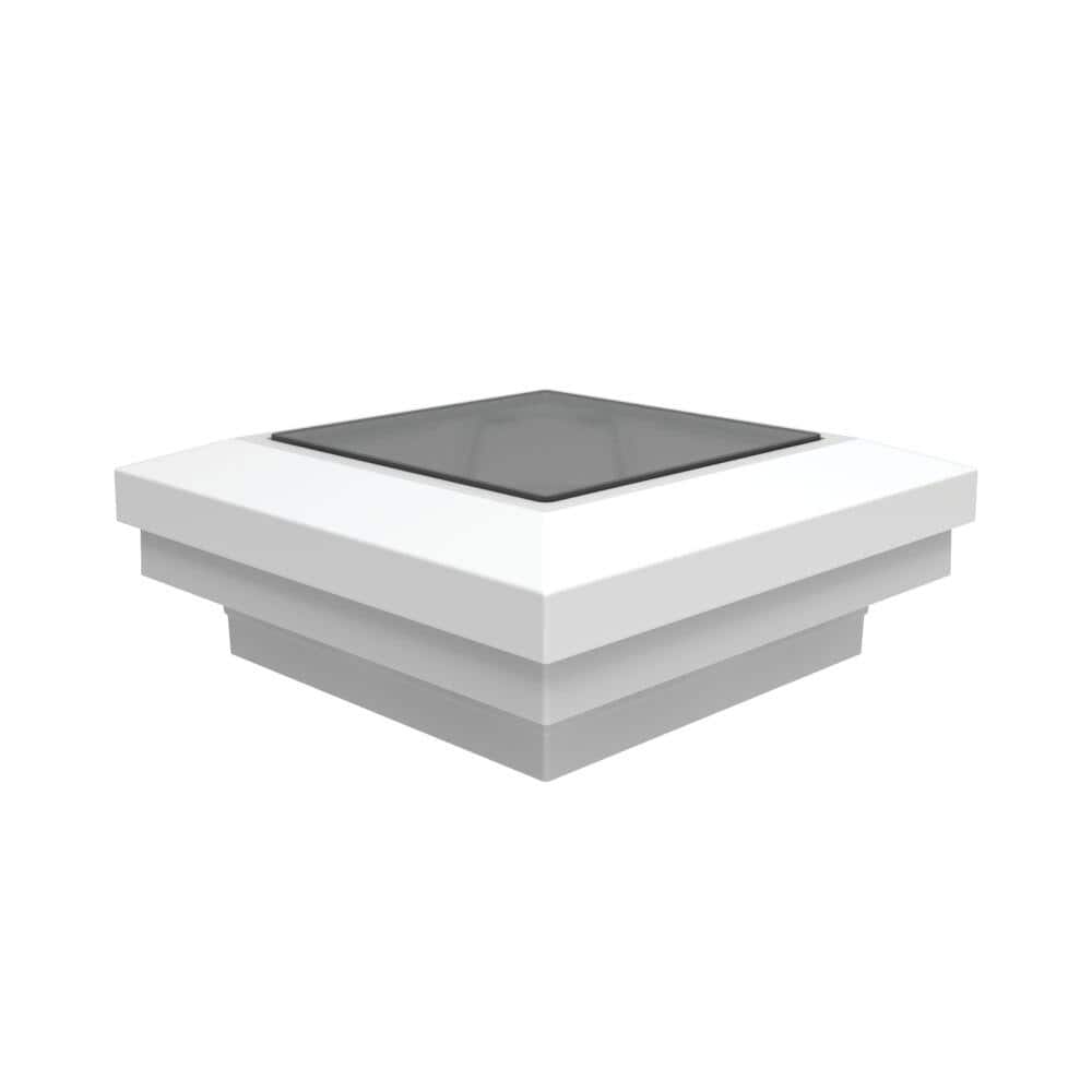 Barrette Outdoor Living VersaRail 2.5 in. White Aluminum Rail Solar Post Top Down Light