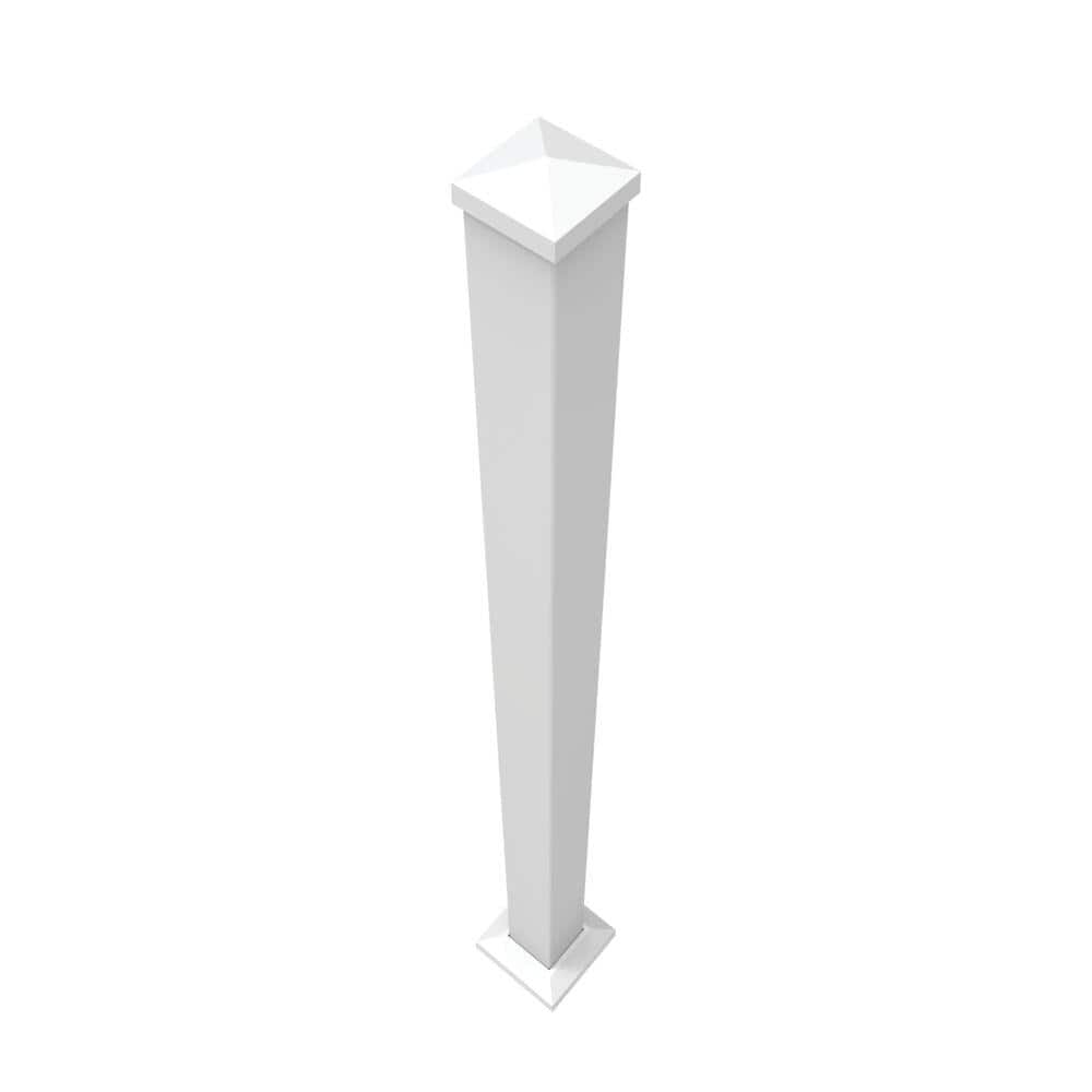 Barrette Outdoor Living VersaRail 2.5 in. x 2.5 in. x 45 in. White Aluminum Rail Post with Trim