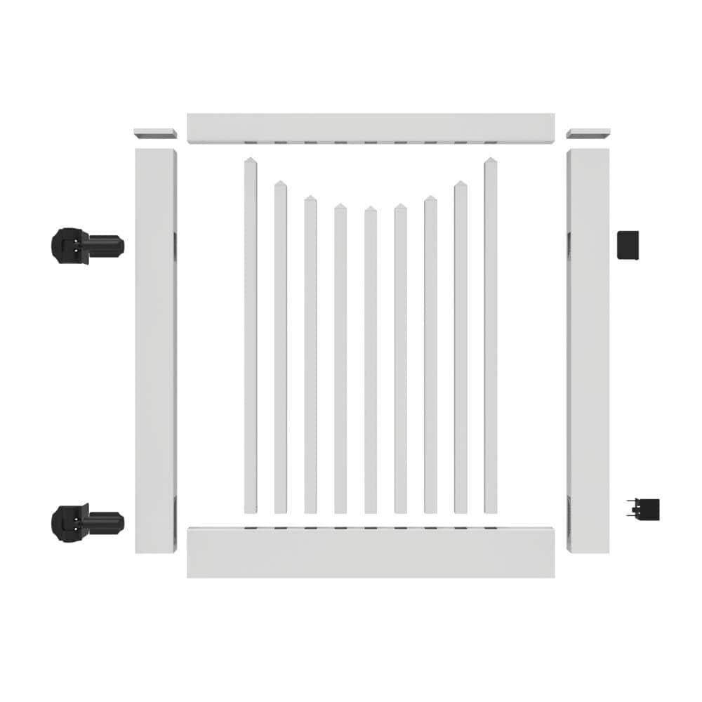 Barrette Outdoor Living Yukon Scallop 4x4 White Vinyl Fence Gate