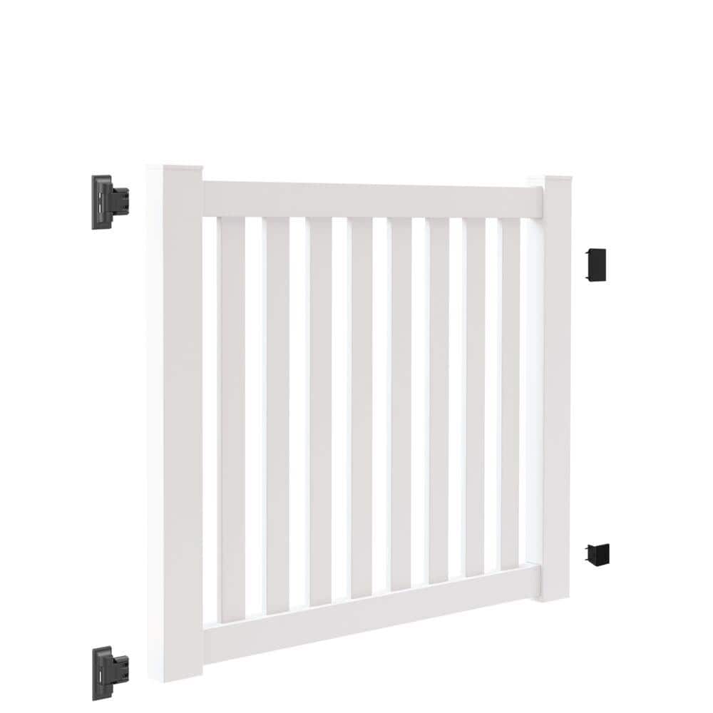 Barrette Outdoor Living Colorado 5 ft. W x 4 ft. H White Vinyl Un-Assembled Fence Gate