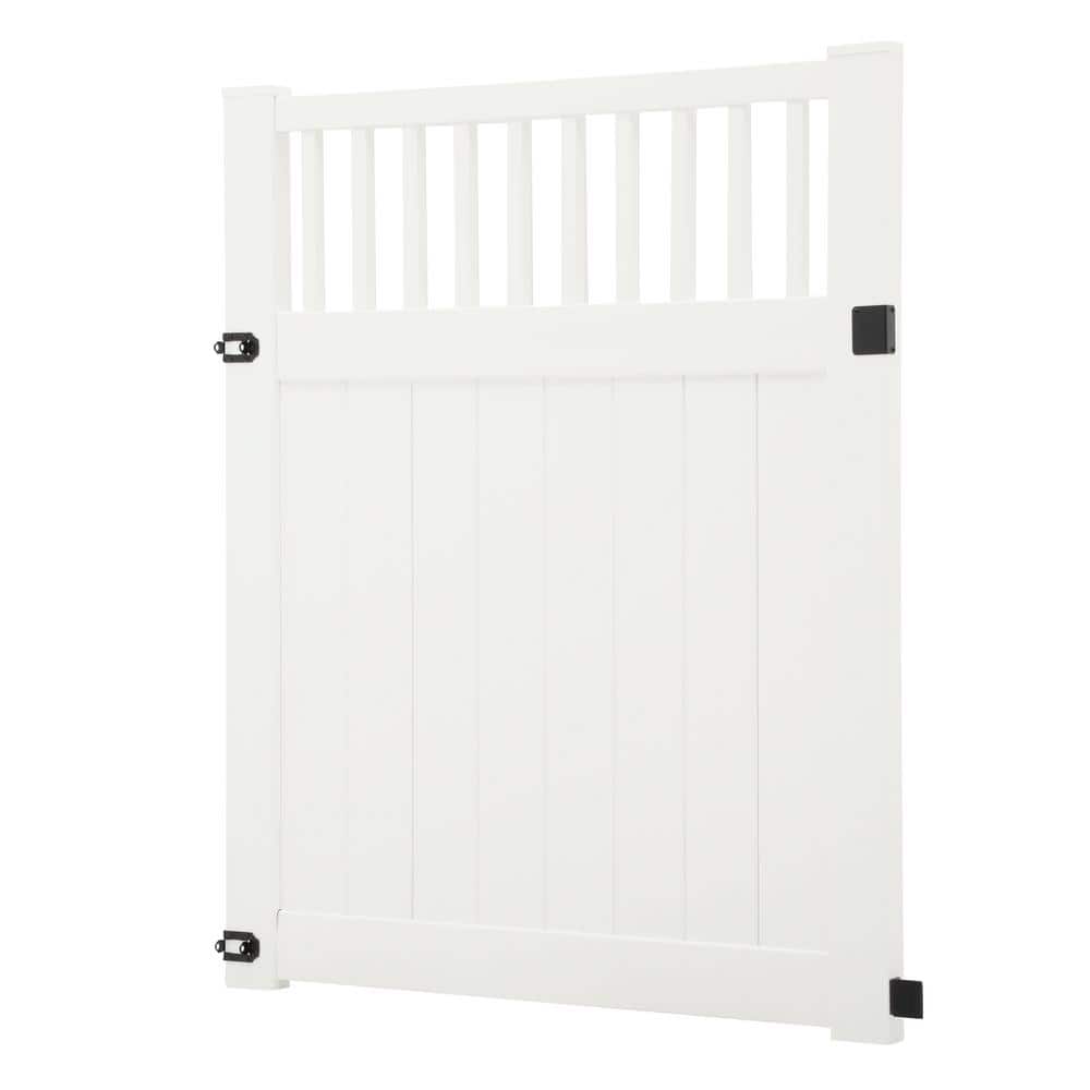 Barrette Outdoor Living Missouri 5 ft. x 6 ft. White Vinyl Fence Gate