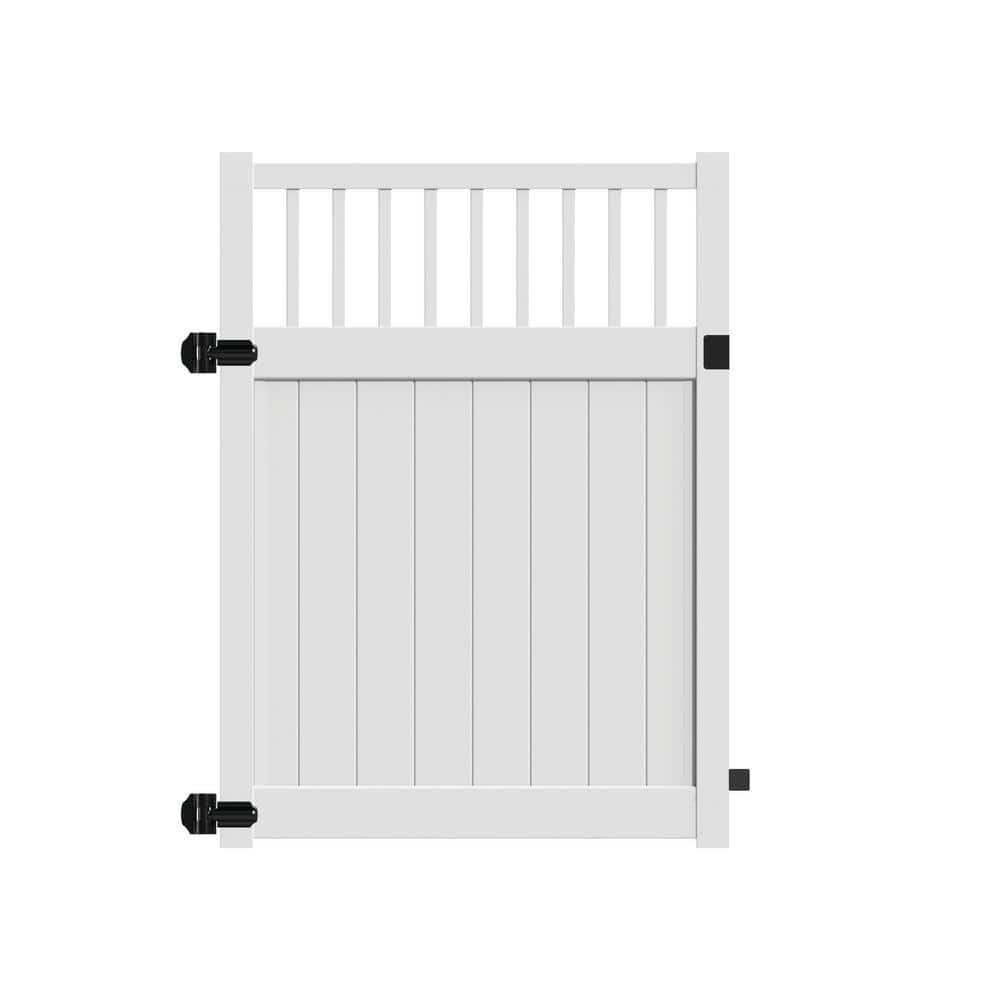 Barrette Outdoor Living Missouri 5 ft. x 6 ft. White Vinyl Fence Gate