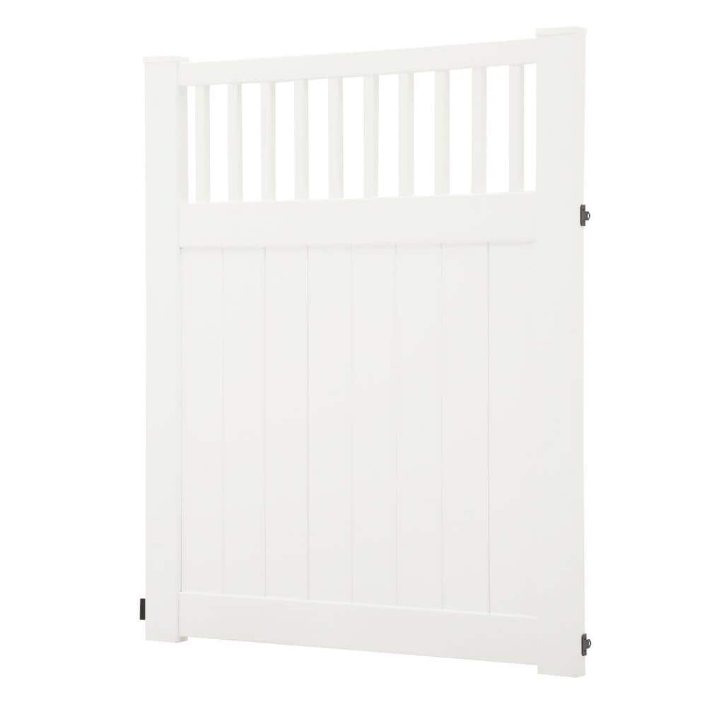 Barrette Outdoor Living Missouri 5 ft. x 6 ft. White Vinyl Fence Gate