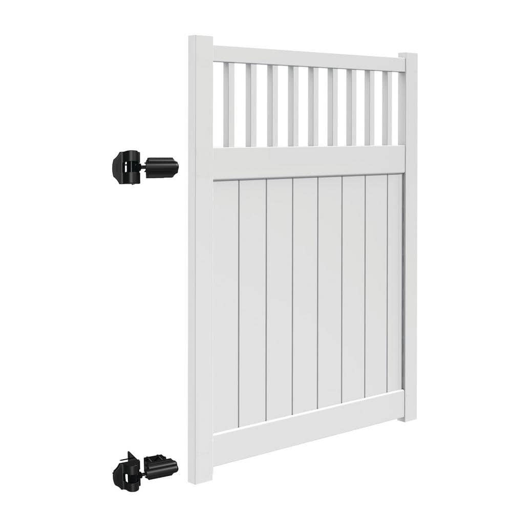 Barrette Outdoor Living Missouri 5 ft. x 6 ft. White Vinyl Fence Gate