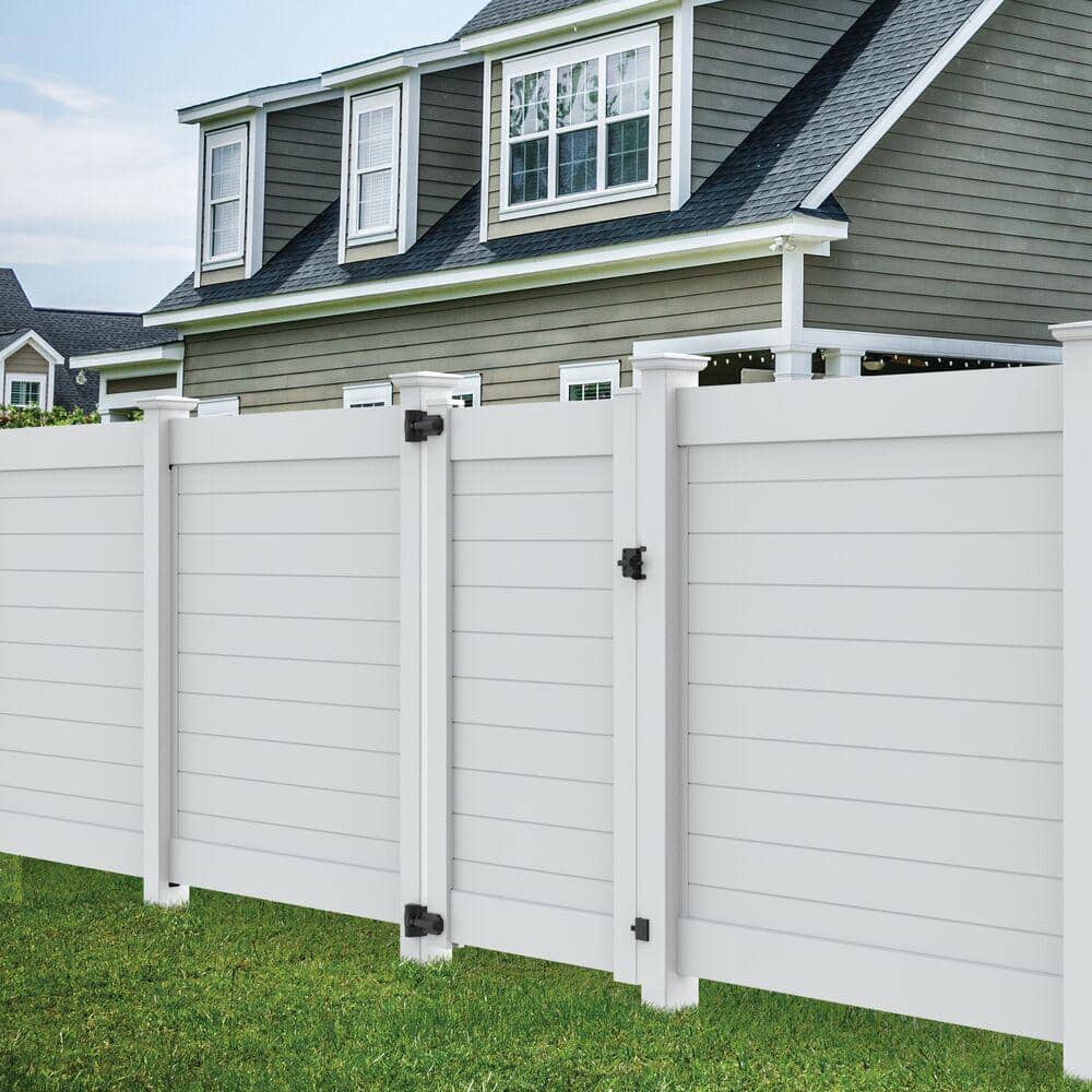 Barrette Outdoor Living Horizontal Fence 46 in. x 6 ft. Vinyl Privacy Gate White