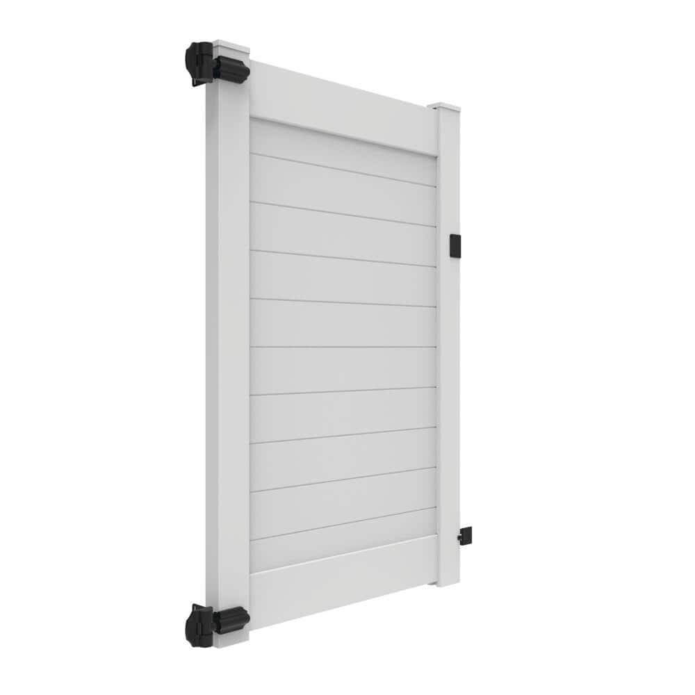 Barrette Outdoor Living Horizontal Fence 46 in. x 6 ft. Vinyl Privacy Gate White