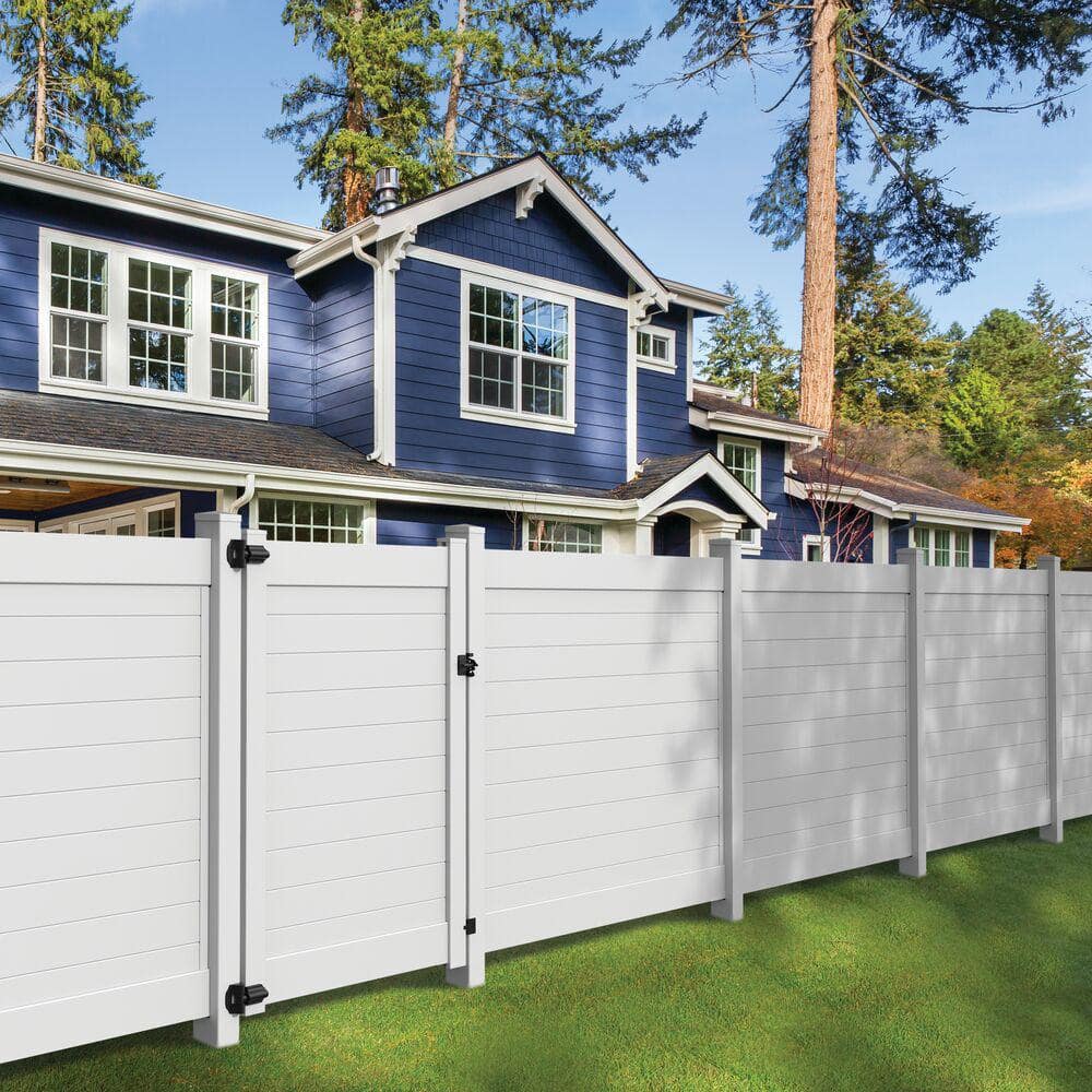 Barrette Outdoor Living Horizontal Fence 58 in. x 6 ft. Vinyl Privacy Gate White