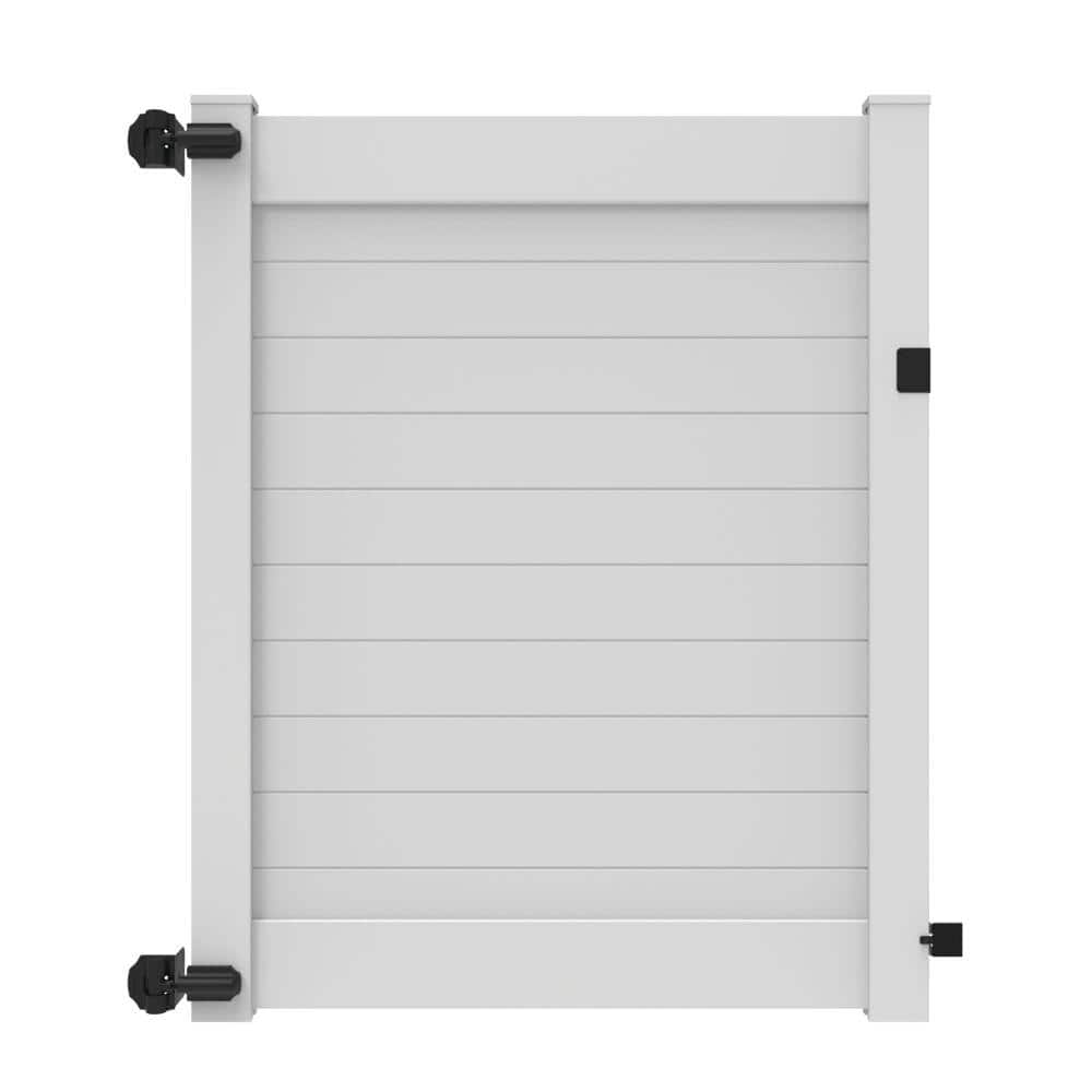 Barrette Outdoor Living Horizontal Fence 58 in. x 6 ft. Vinyl Privacy Gate White