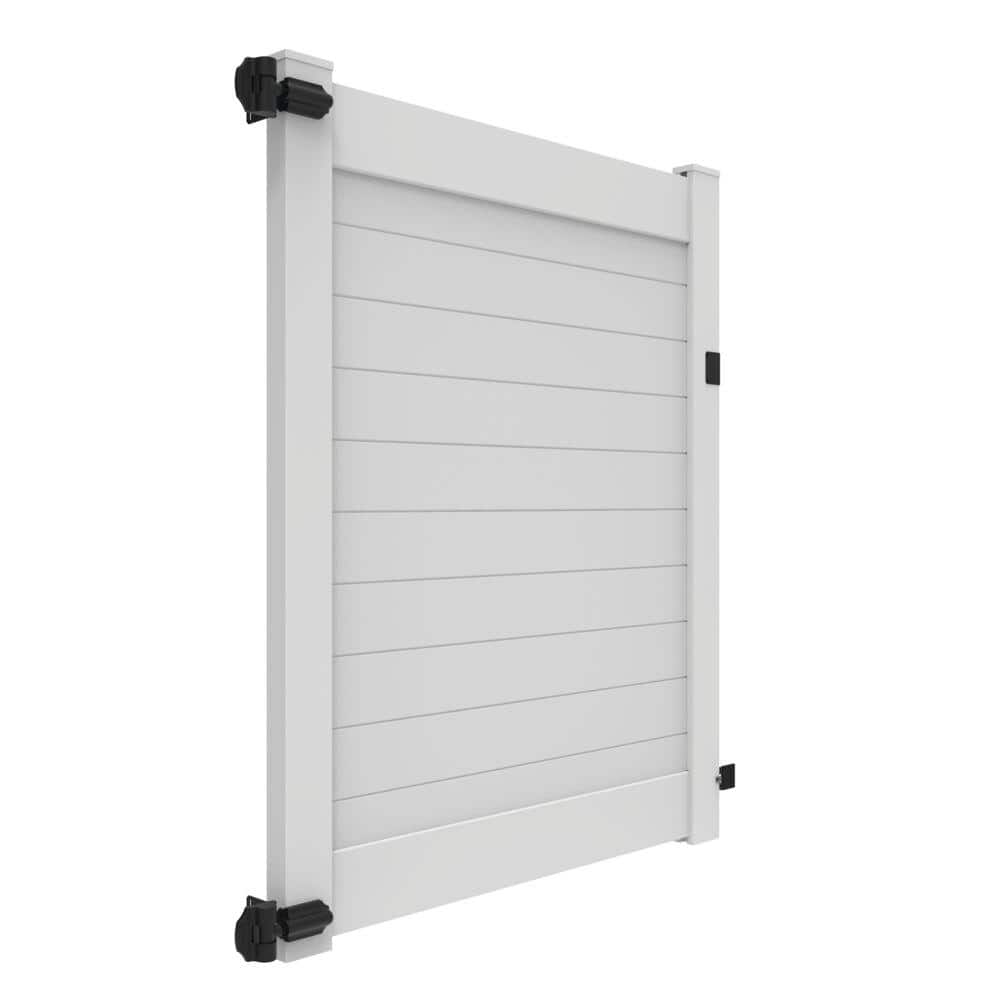 Barrette Outdoor Living Horizontal Fence 58 in. x 6 ft. Vinyl Privacy Gate White