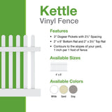Barrette Outdoor Living Kettle Scallop Vinyl Fence Panel 4 ft. x 8 ft. - White