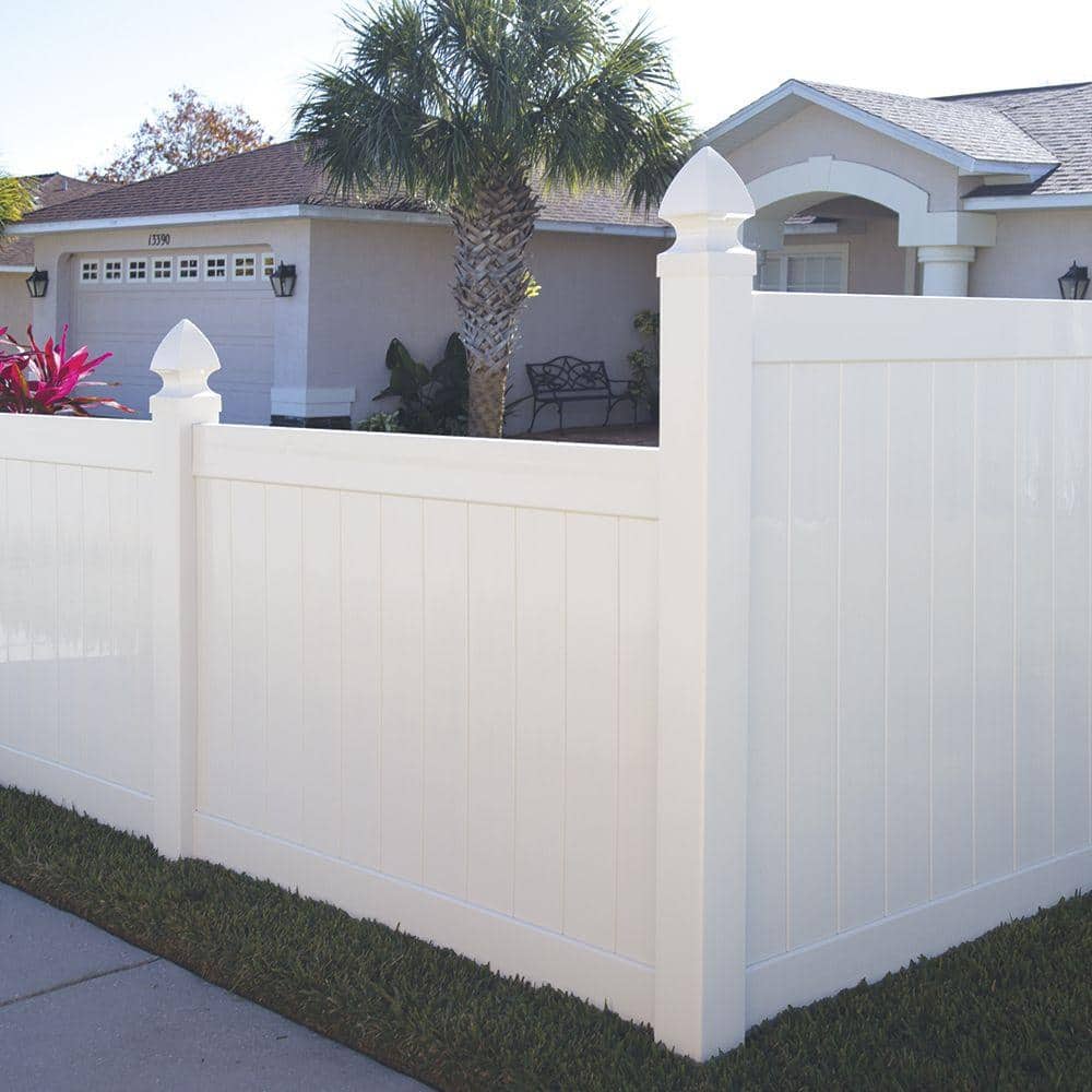 Barrette Outdoor Living Washington 5 ft. H x 6 ft. W White Vinyl Fence Panel