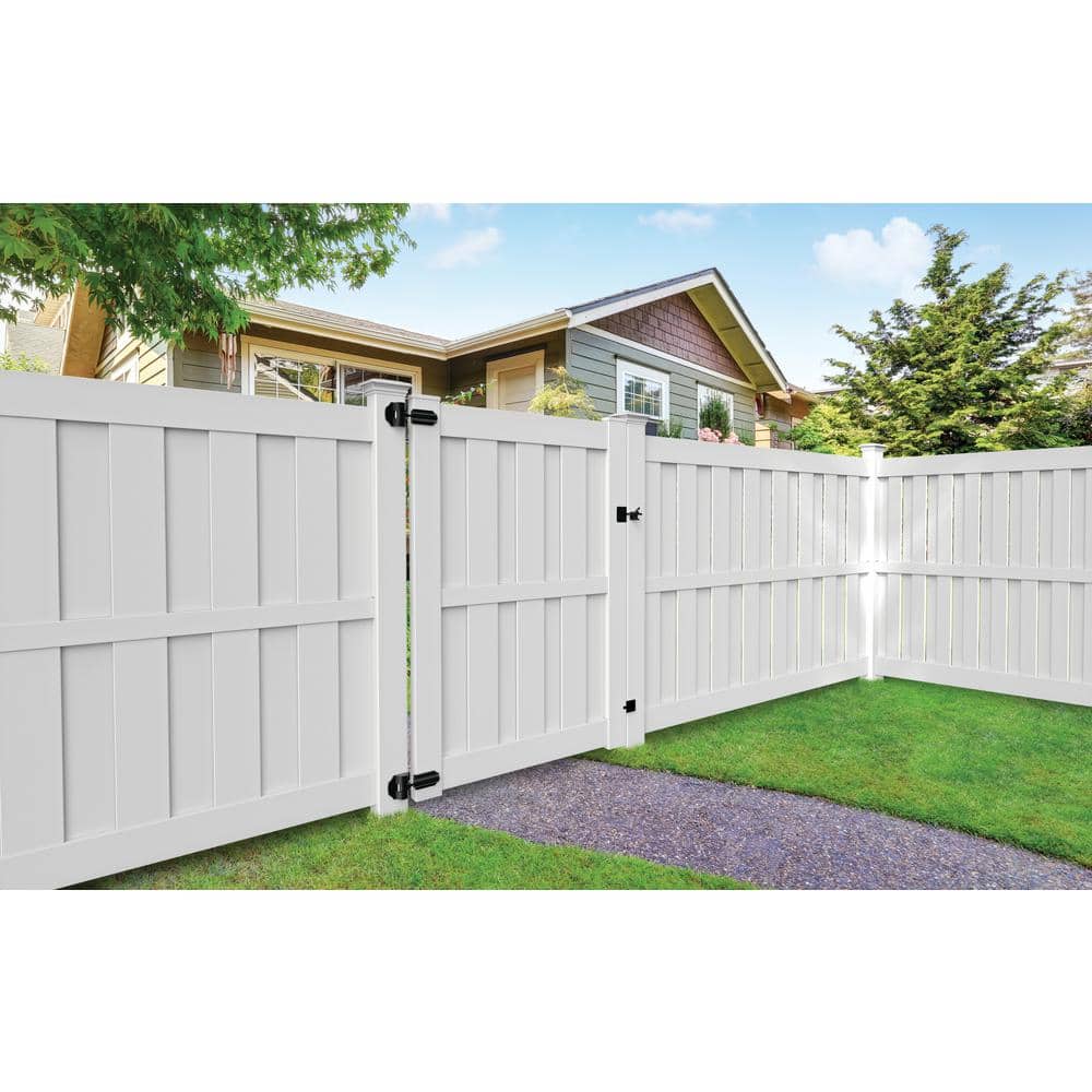 Barrette Outdoor Living Palisade 6 ft. x 8 ft. White Shadowbox Vinyl Fence Panel
