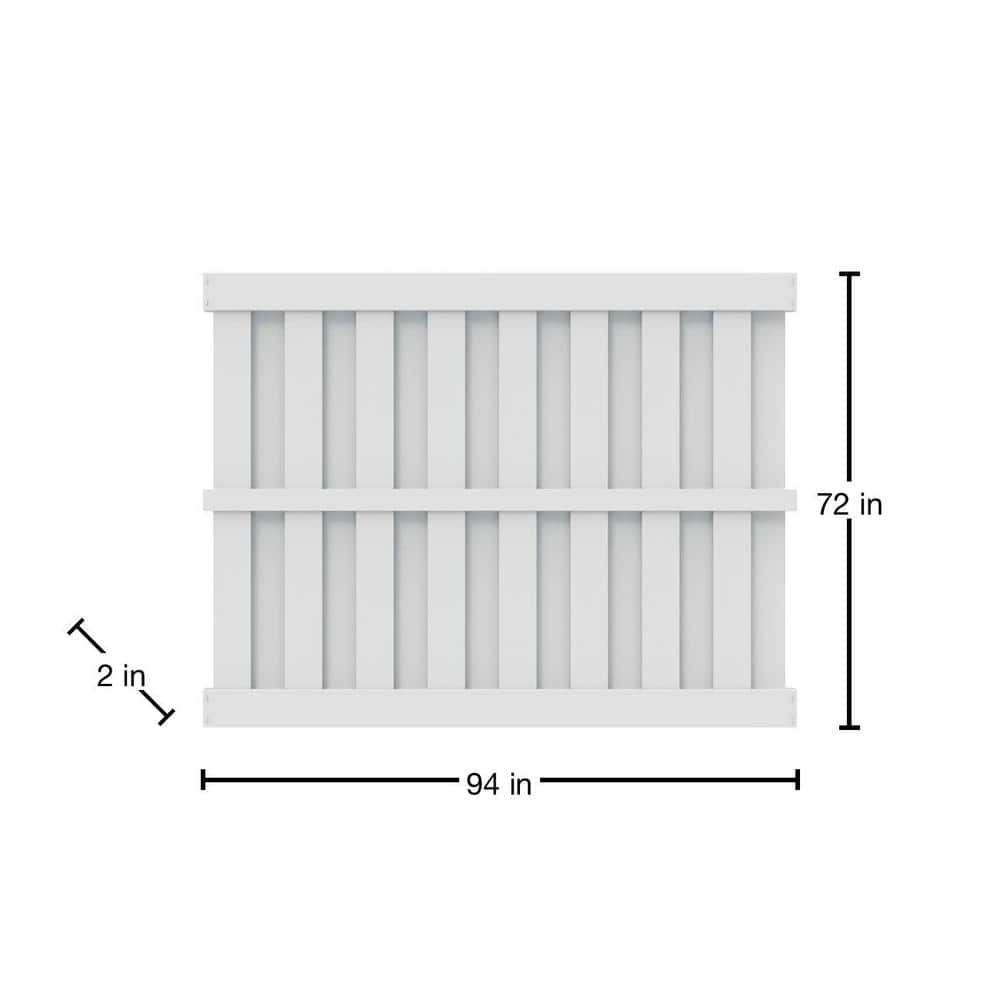 Barrette Outdoor Living Palisade 6 ft. x 8 ft. White Shadowbox Vinyl Fence Panel
