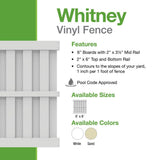 Whitney 6 ft. x 6 ft. White Vinyl Shadowbox Fence Panel