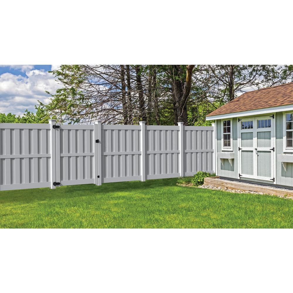 Whitney 6 ft. x 6 ft. White Vinyl Shadowbox Fence Panel