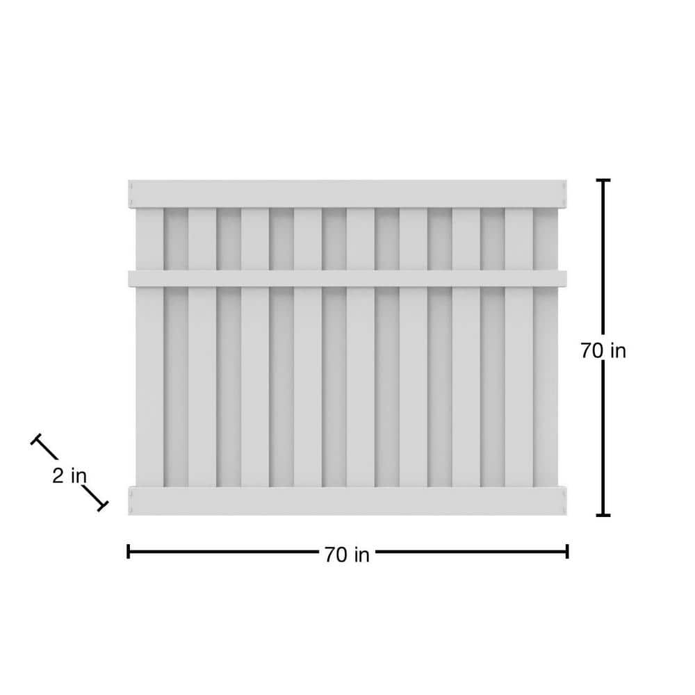 Whitney 6 ft. x 6 ft. White Vinyl Shadowbox Fence Panel