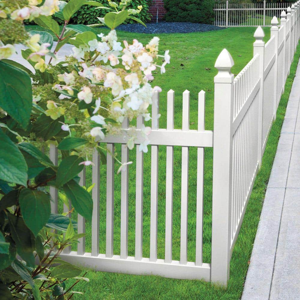 Barrette Outdoor Living 4 in. x 4 in. x 6 ft. White Vinyl Fence Corner Post
