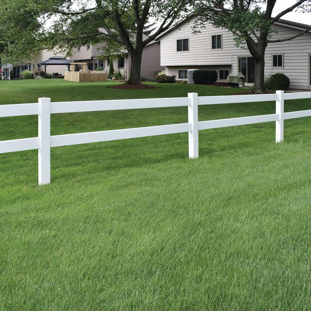 Veranda 5 in. x 5 in. x 5 ft. Vinyl White Ranch 2-Rail End Fence Post
