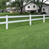 Veranda 5 in. x 5 in. x 5 ft. Vinyl White Ranch 2-Rail End Fence Post